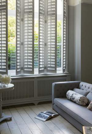 White shutters in living room