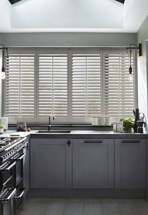 Luxaflex® Kitchen Faux Wood Shutters