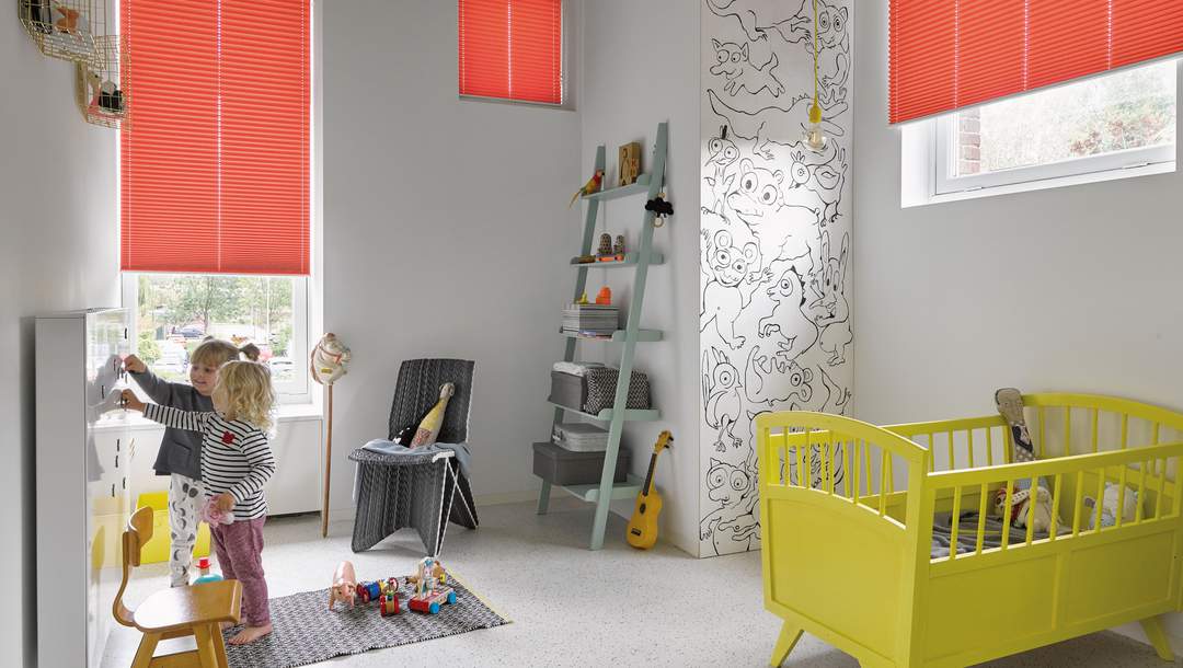 plisse shades kids room