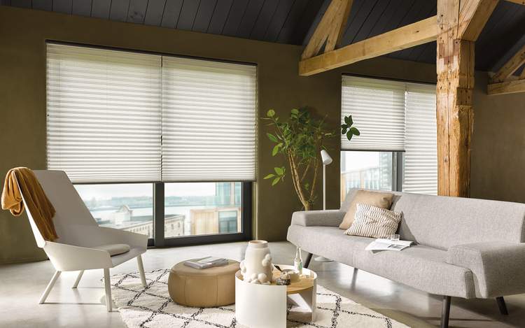 Cream Blinds - Plisse Shades