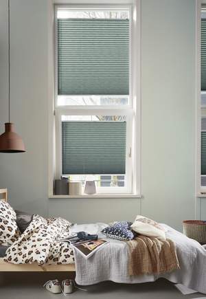 Green Blinds - Plisse Shades for Tilt and urn Windows