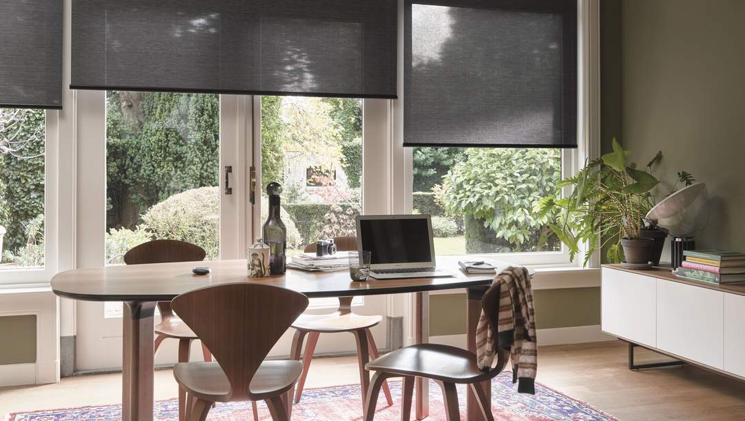 Roller Blinds Window Black Home Office