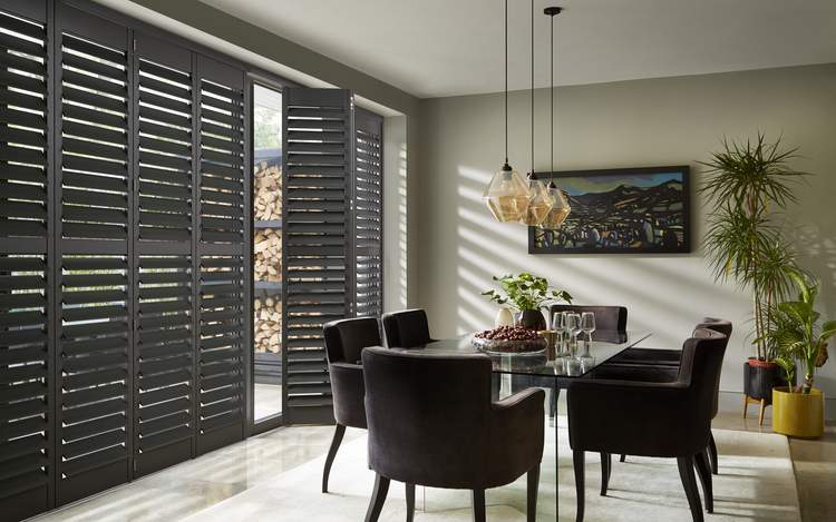 Black Custom Made Window Shutters