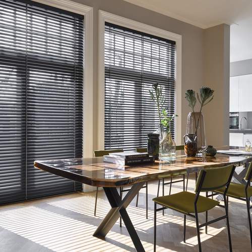 Black Venetian Blinds