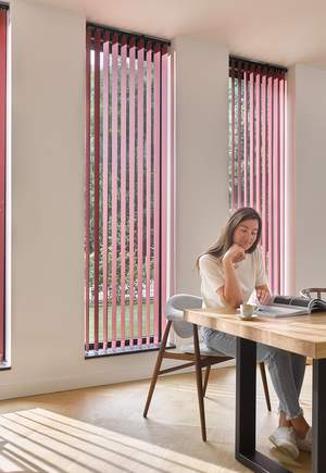 Red vertical blinds