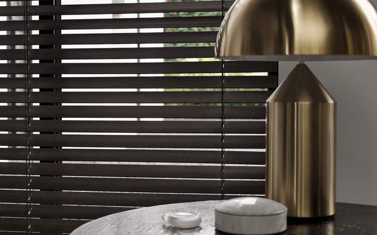 Black wood blinds