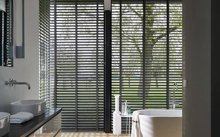 Big window blinds in Bathroom