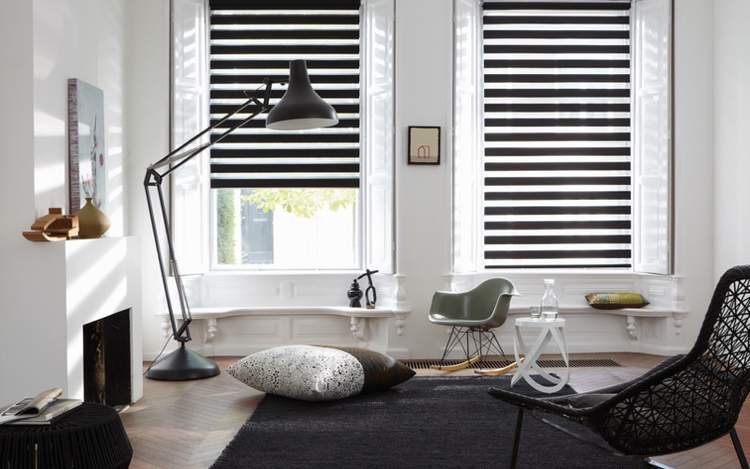 Black and white living room - Twist® Roller Blinds